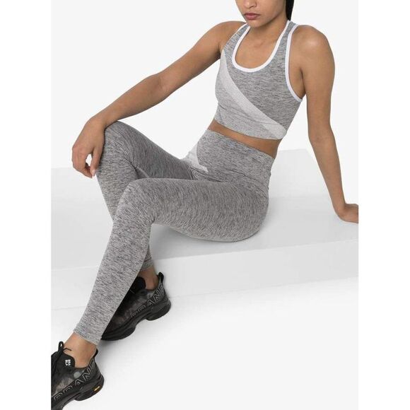 LNDR grey silver stripe Comet Sparkle sports bra leggings matching set - Picture 8 of 8
